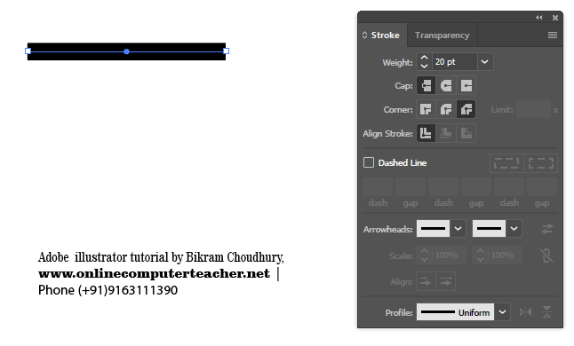 Stroke Panel in Adobe illustrator - onlinecomputerteacher.net